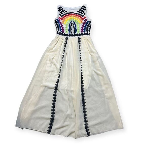 C. Luce Embroidered Rainbow Maxi Dress SIZE SMALL - Picture 1 of 7